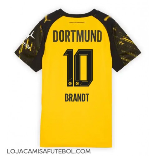 Camisa de Futebol Borussia Dortmund Julian Brandt #10 Equipamento Principal Mulheres 2025-26 Manga Curta